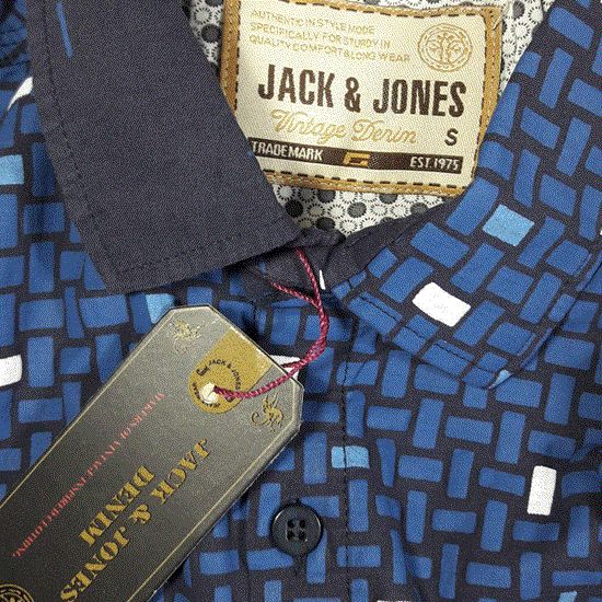 تصویر  پیراهن طرح دار نخ پنبه ترک Jack & Jones