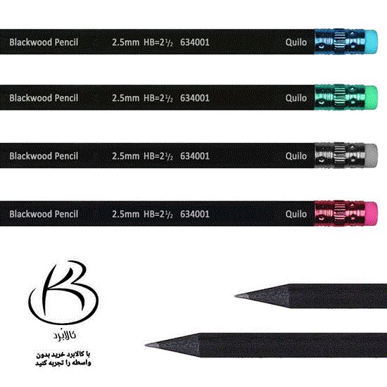 مداد مشکی کوییلو 12 عددی quilo black wood pencil