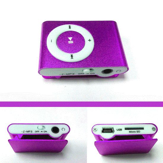 تصویر  پخش کننده موسیقی رنگ آبی mp3player رم خور طرح اپل