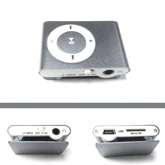 تصویر  پخش کننده موسیقی رنگ آبی mp3player رم خور طرح اپل