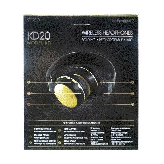 تصویر  هدفون جی بی ال طلایی مدل JBL wireless Headphone KD20