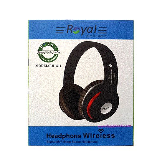 تصویر  هدفون رویال قرمز مدل ROYAL wireless Headphone RH-811