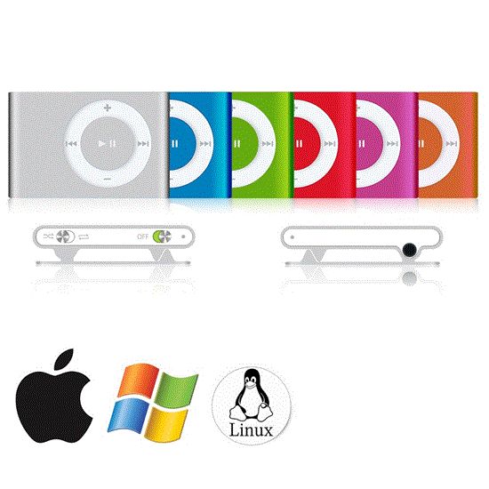تصویر  پخش کننده موسیقی رنگ سبز mp3player رم خور طرح اپل