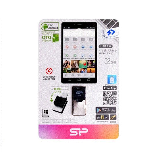 تصویر  فلش مموری OTG سیلیکون پاور مدل 32GB X20