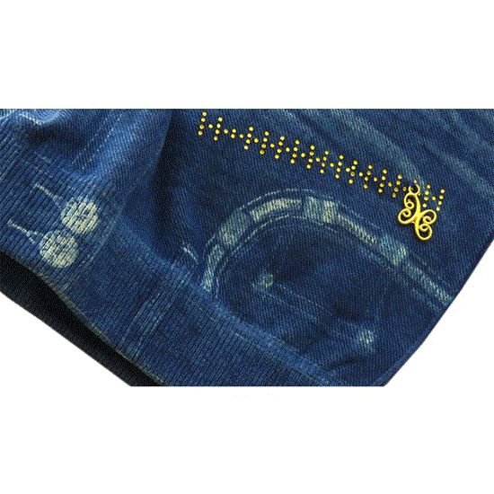 تصویر  ساپورت طرح لی نگین دار رنگ آبی JEAN DESIGN SUPPORT