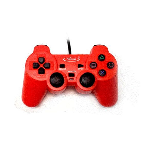 تصویر  دسته بازی تک شوکدار قرمز ونوس ps2