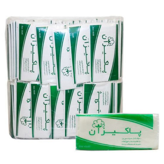 تصویر  حوله یکبار مصرف 90 گرمی پاکیزان بسته 100 عددی