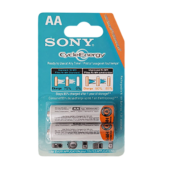 تصویر  باتری قلمی شارژی Sony مدل NH-AA-B2K جعبه 10 بسته ای