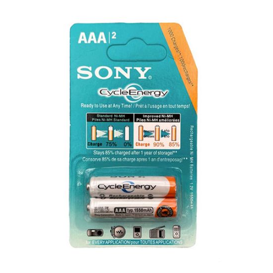 تصویر  باتری نیم قلمی شارژی Sony مدل NH-AAA-B2K بسته 2 عددی