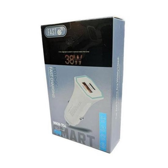 تصویر  شارژر فندکی SMART مدل WKN-704 رنگ سفید