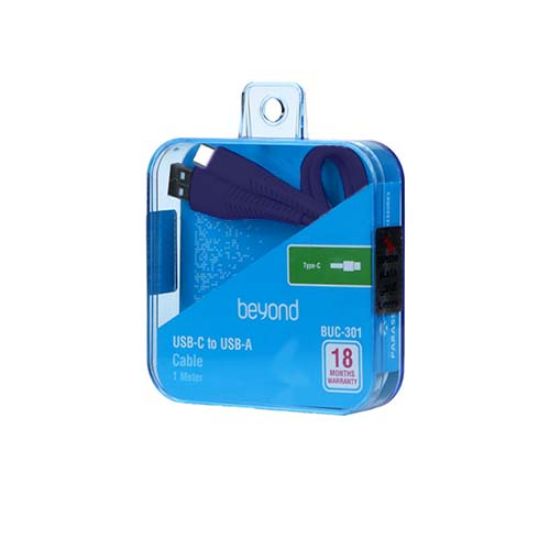 تصویر  کابل USB به USB-C بیاند مدل BUC-301 رنگ بنفش-پک ناسالم