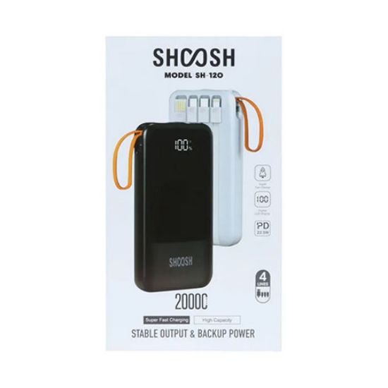 تصویر  پاوربانک شوش مدل SH-120 ظرفیت 20000 میلی آمپر ساعت مشکی