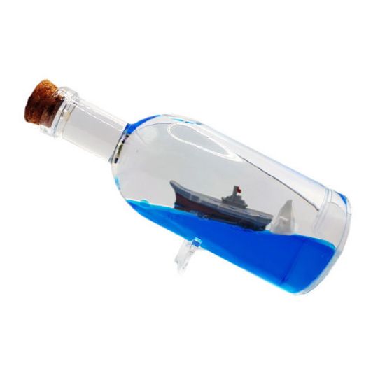 Picture of دکوری بطری مدل کشتی معلق و صخره چراغ دار