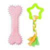 Picture of اسباب بازی دندانی سگ بایو موزارا مدل ستاره و استخوان صورتی و سبز